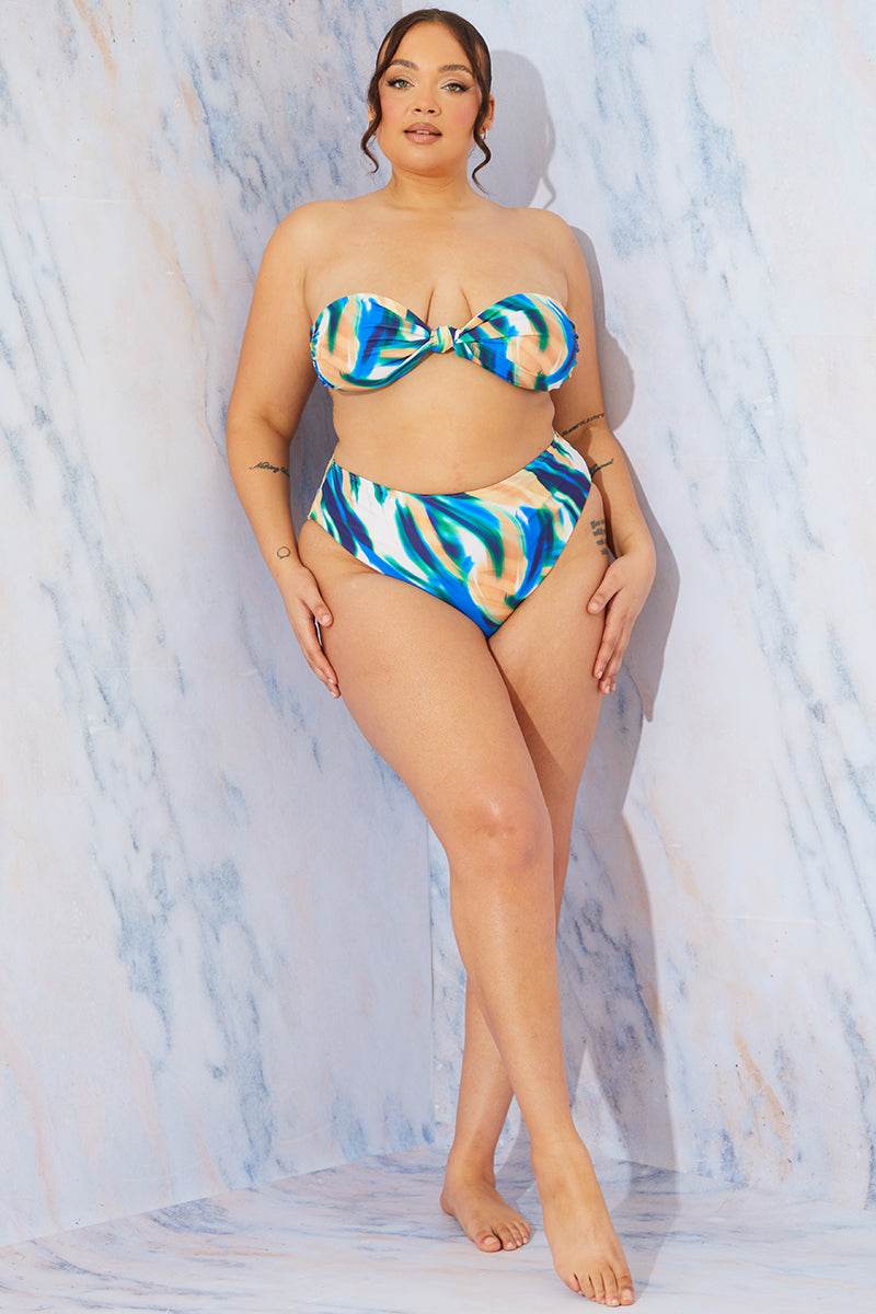 Abstract Print Bandeau Bikini Top - Image 6