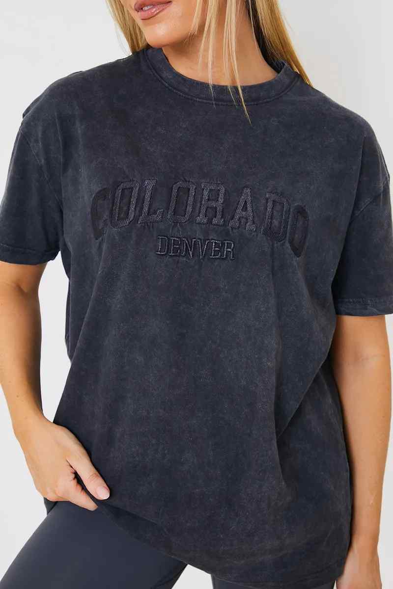 Colorado' Acid Wash Slogan T-Shirt - Image 3
