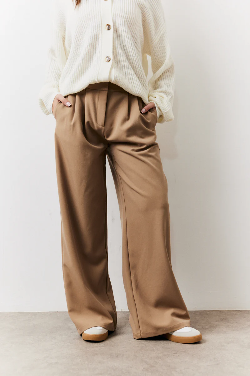Adjustable Waist Pleat Wide Leg Trouser - Image 2
