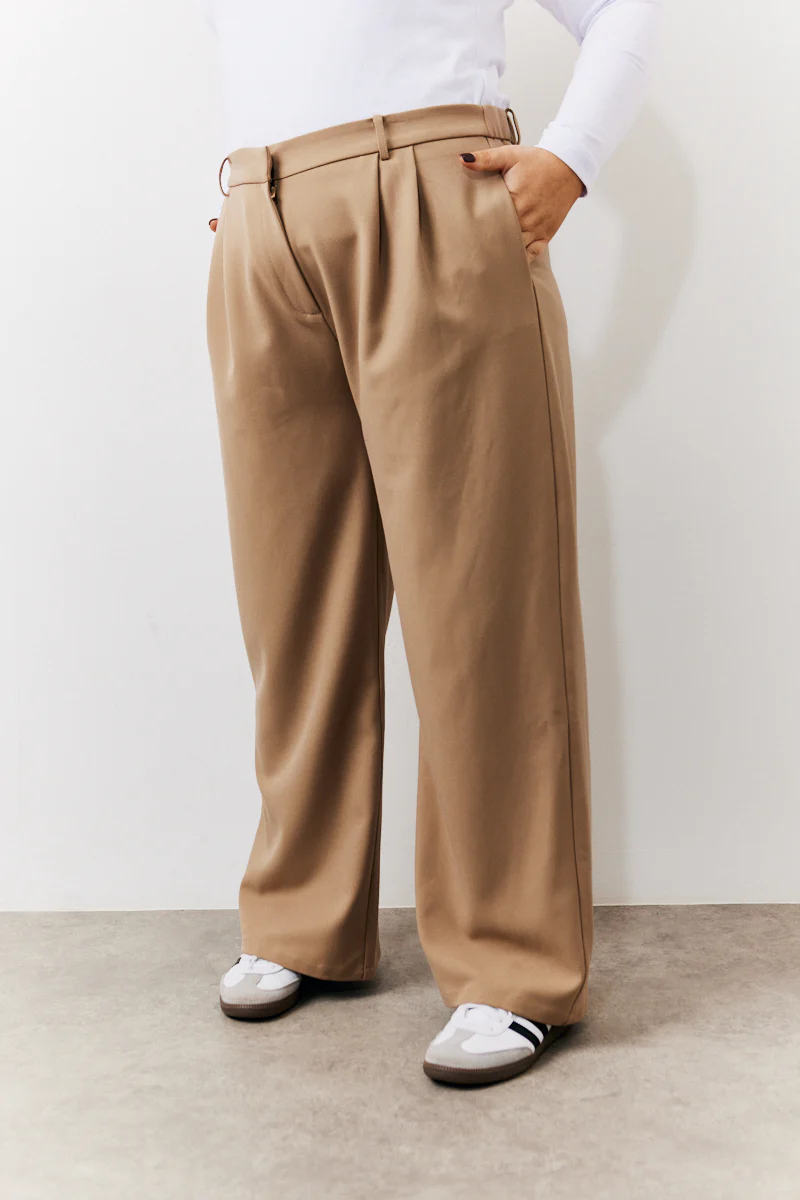 Adjustable Waist Pleat Wide Leg Trouser - Image 6