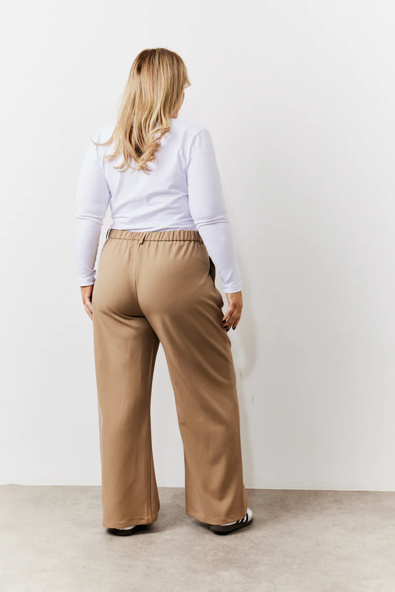 Adjustable Waist Pleat Wide Leg Trouser - Image 7