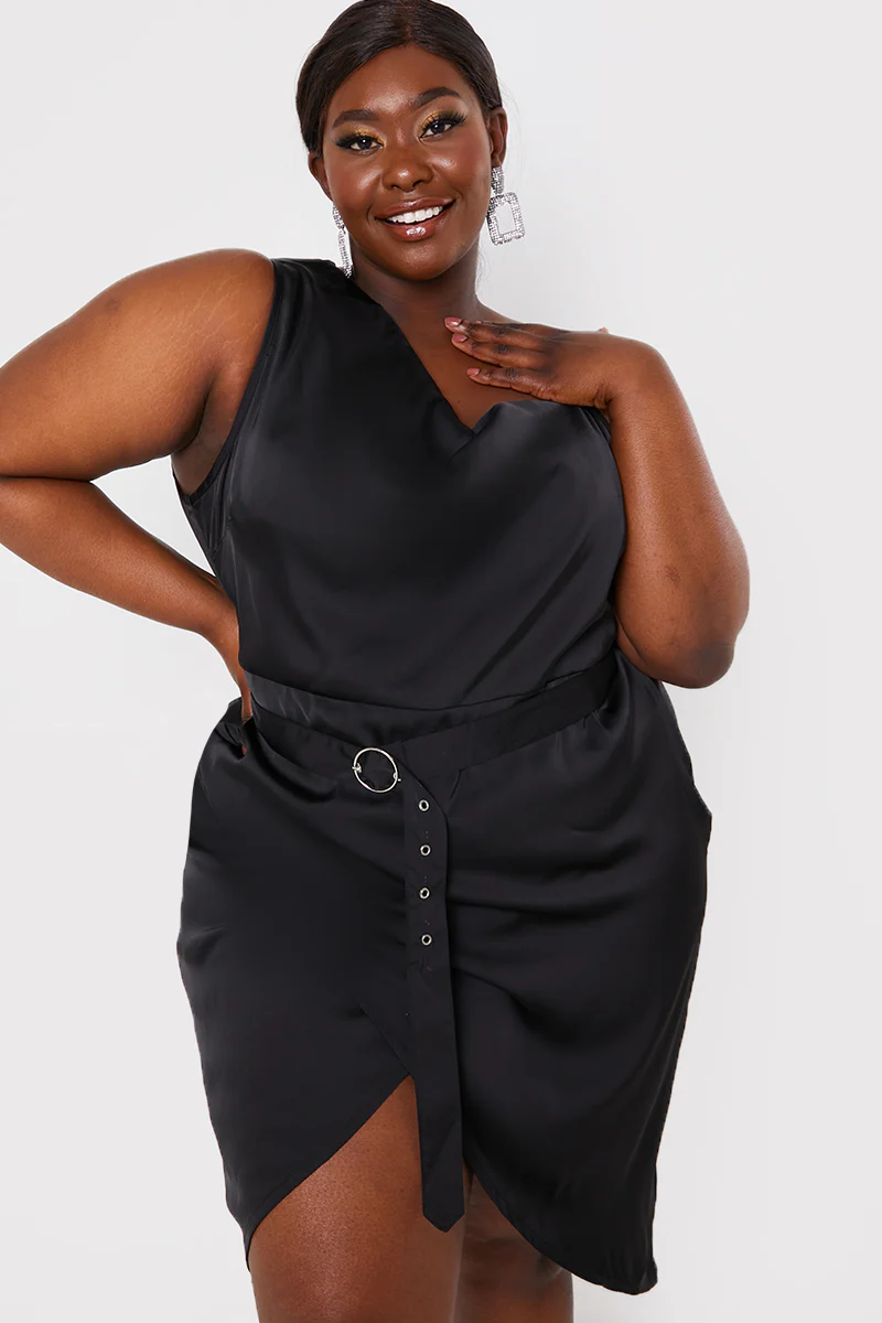 Asymmetric Cowl Neck Dress - Image 12