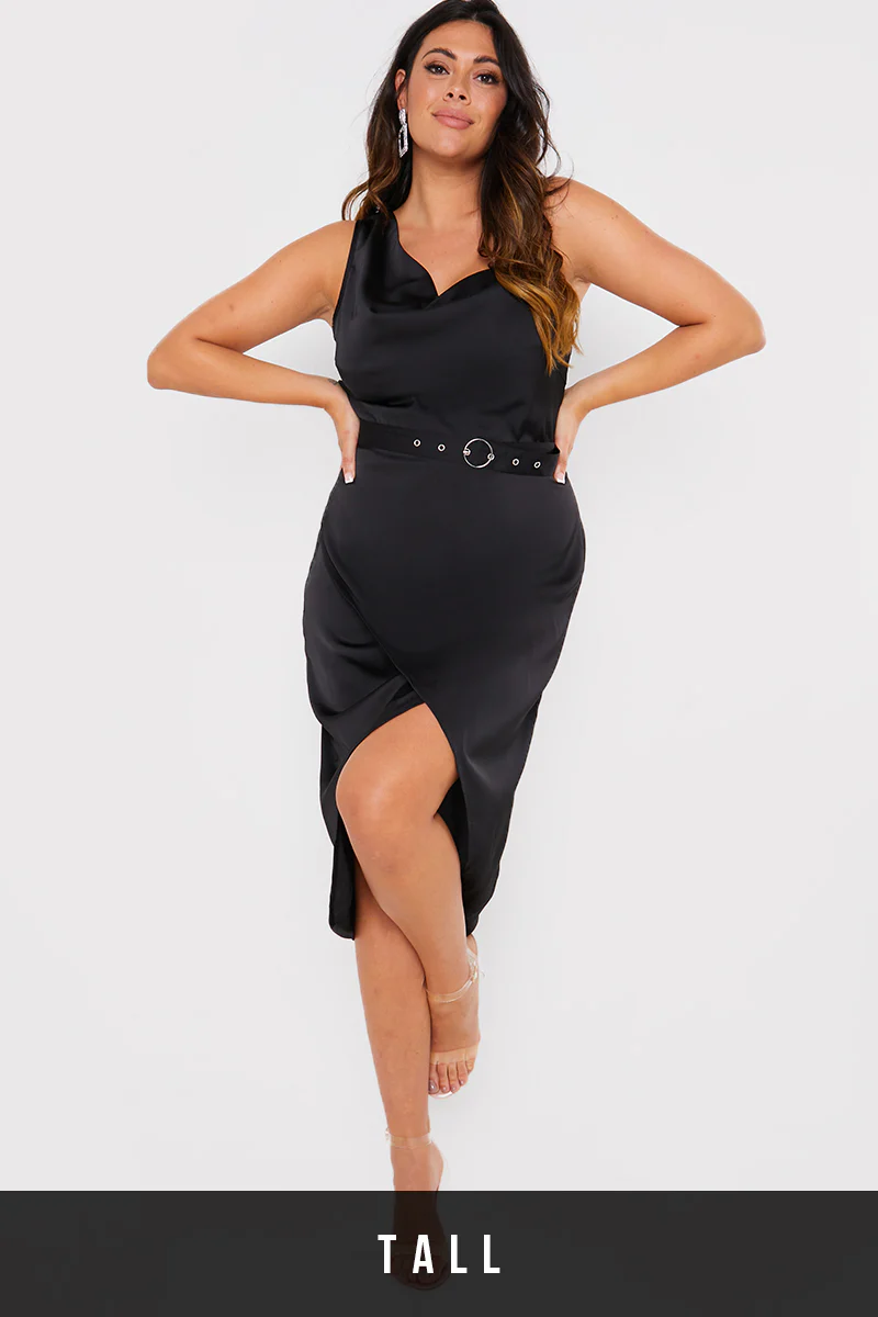 Asymmetric Cowl Neck Dress - Image 25