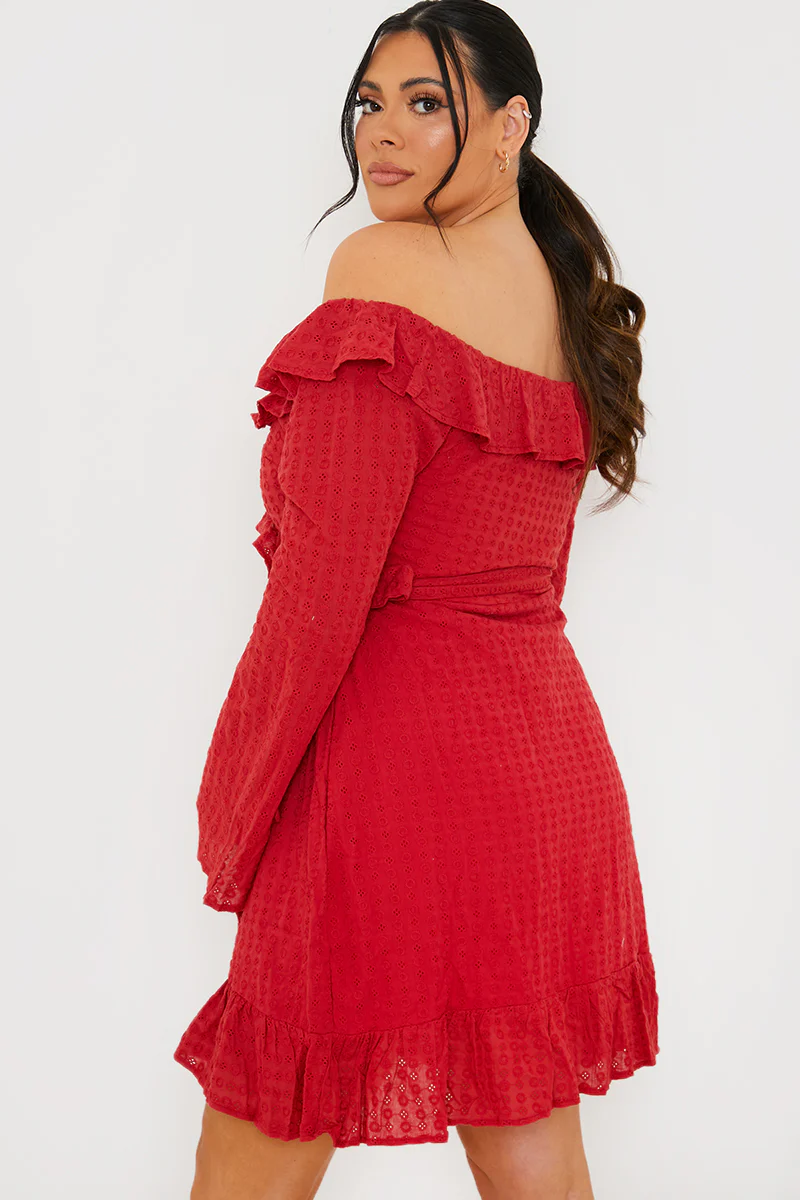 Bardot Broderie Anglaise Mini Dress - Image 7