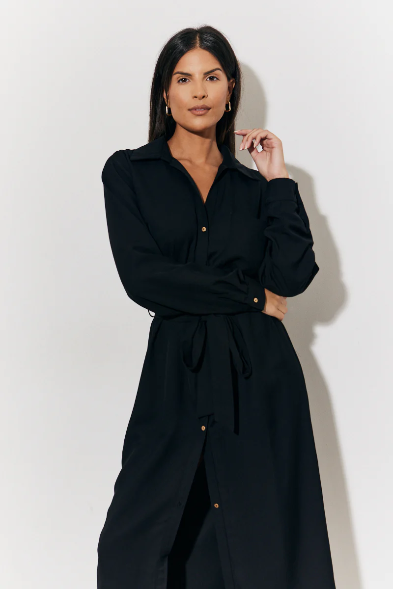 Belted Midi Shirt Dress - Image 2