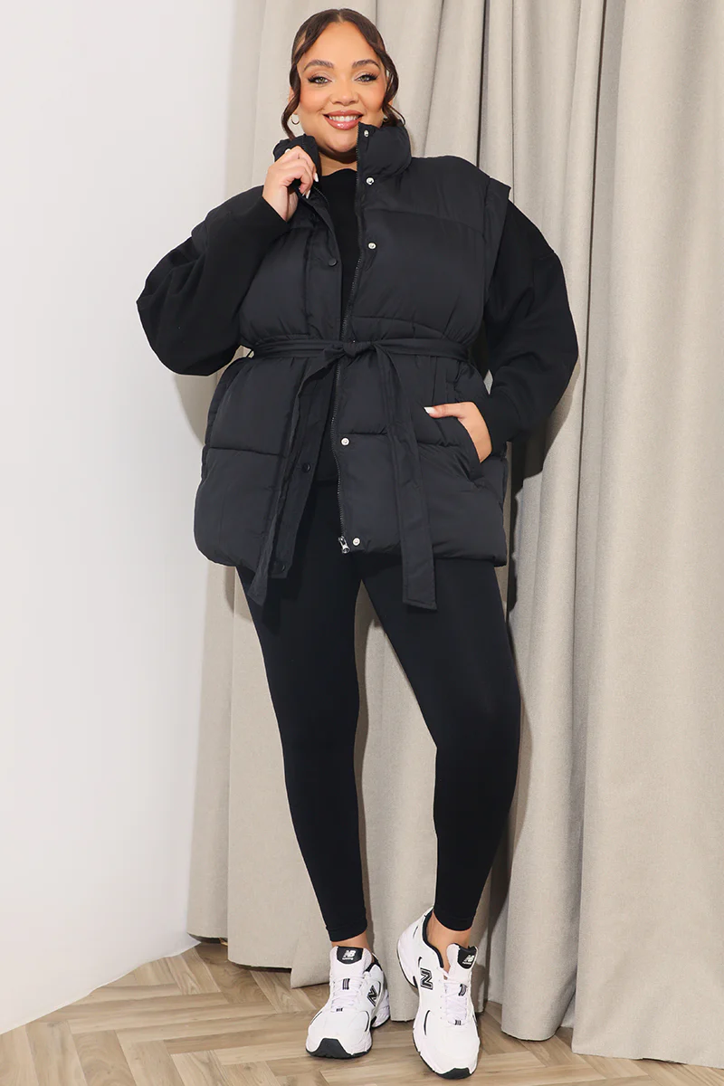 Belted Puffer Gilet - Image 8