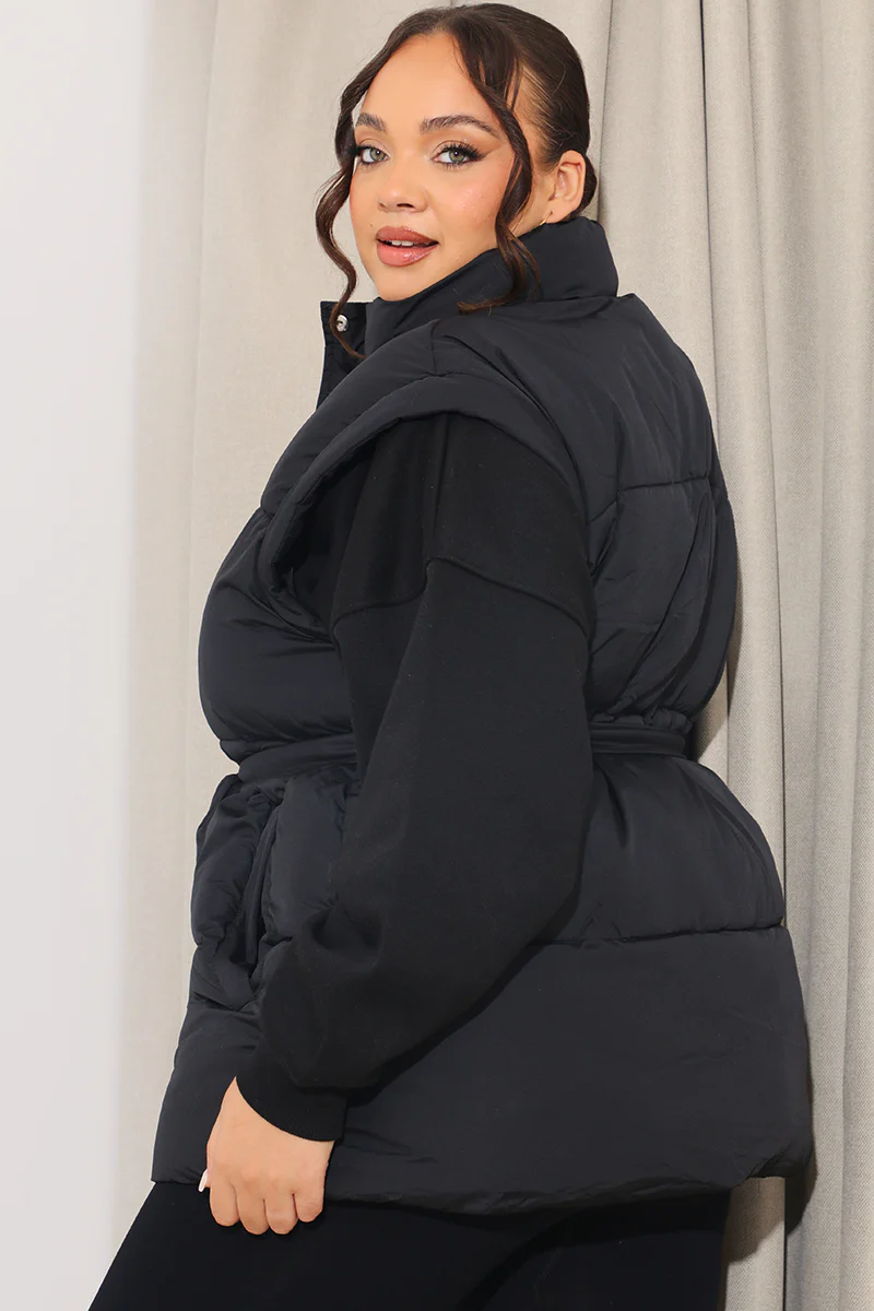 Belted Puffer Gilet - Image 9