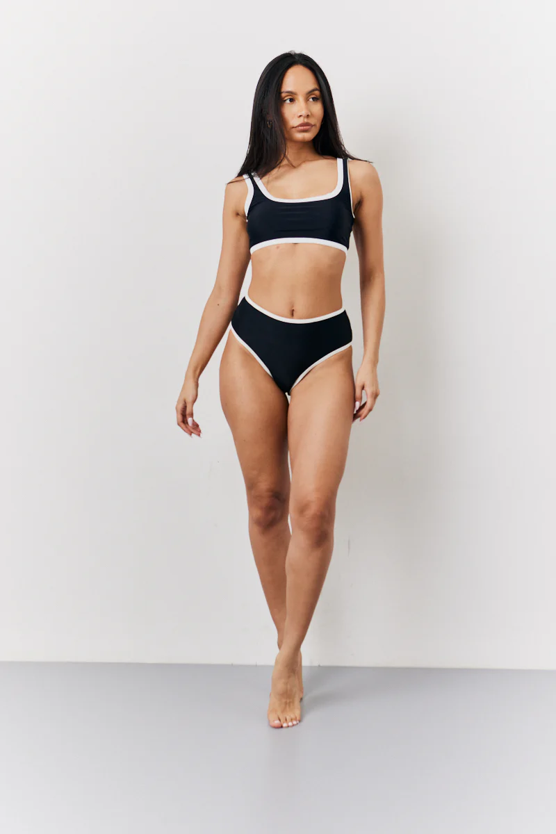 Black Scoop Neck Bikini Top - Image 2