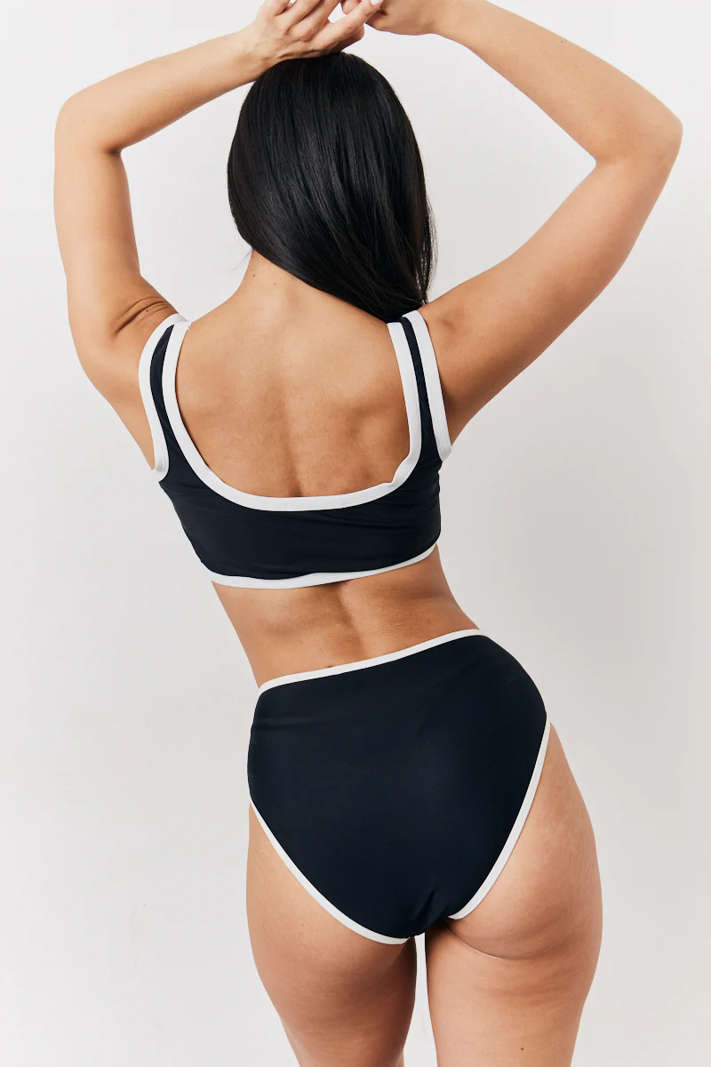 Black Scoop Neck Bikini Top - Image 3