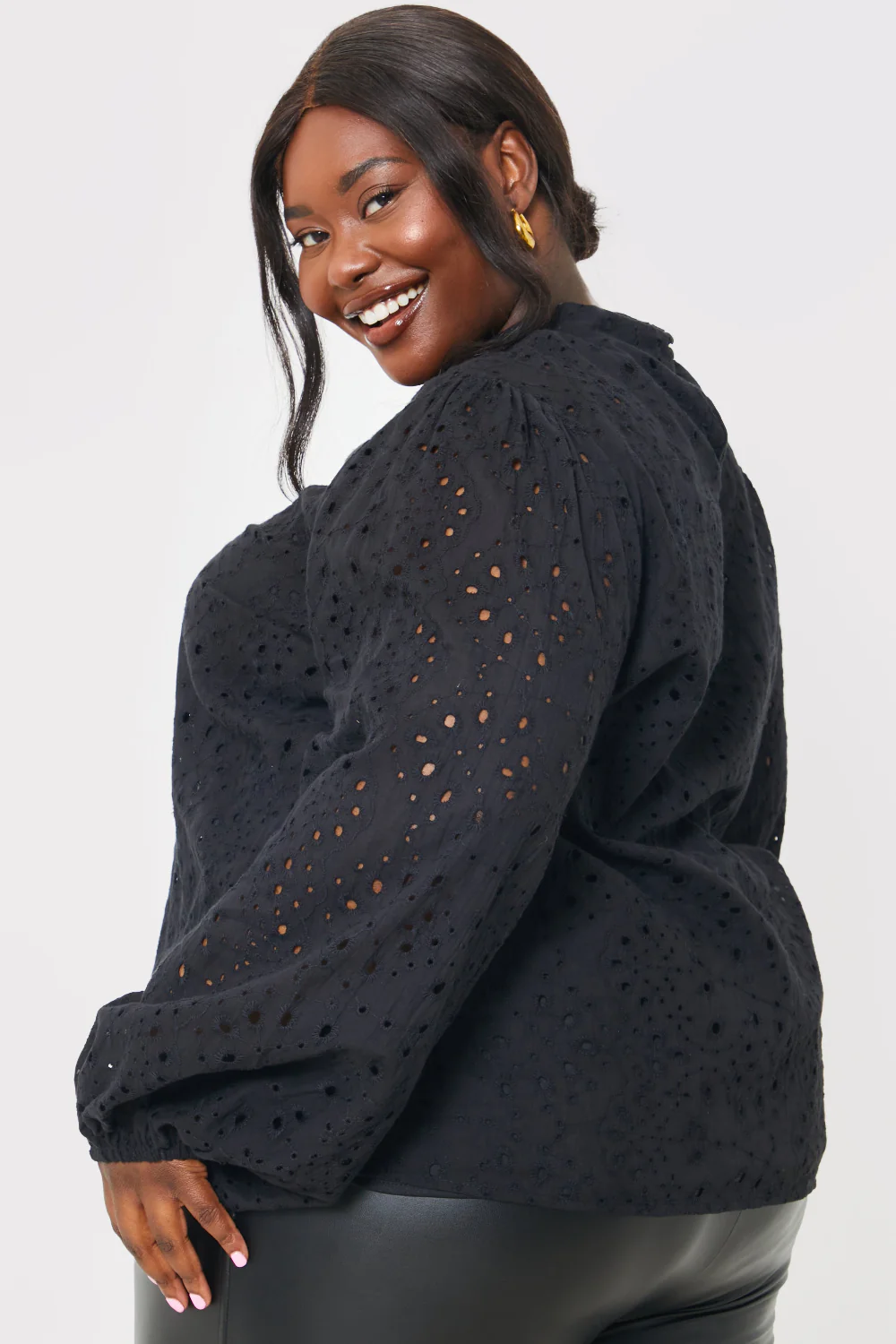 Broderie High Neck Blouse - Image 7