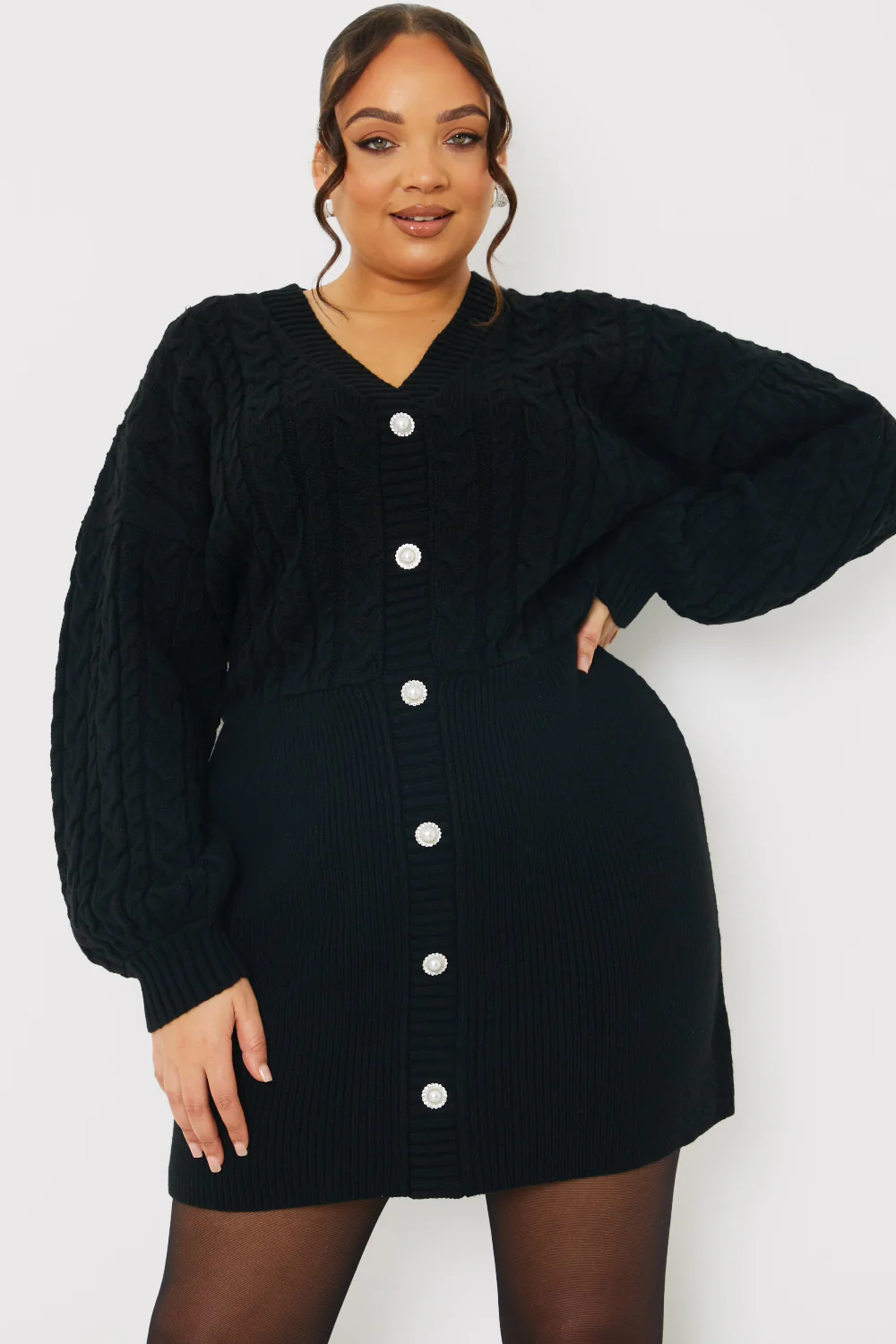 Button Up Knit Mini Dress - Image 5