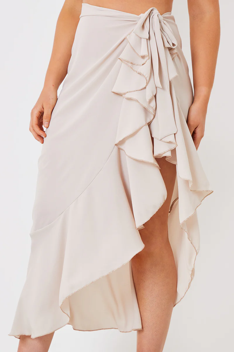 Chiffon Frill Detail Wrap Sarong - Image 2