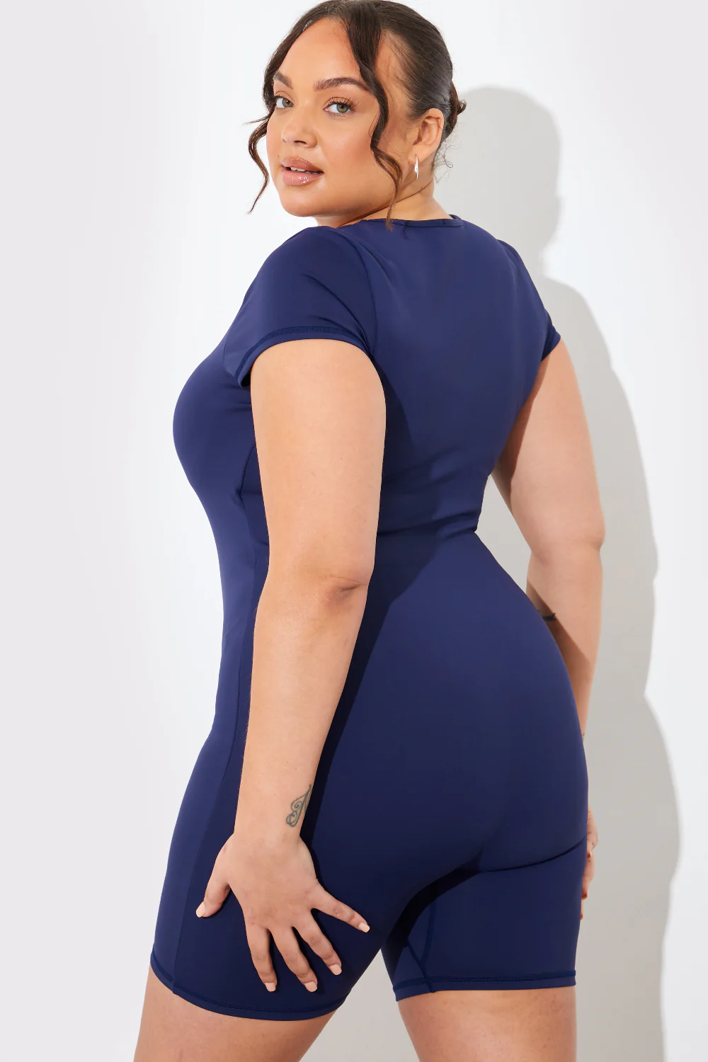 Contour Built-In Bra Short Sleeve Short Leg Square Neck Unitard - Image 9