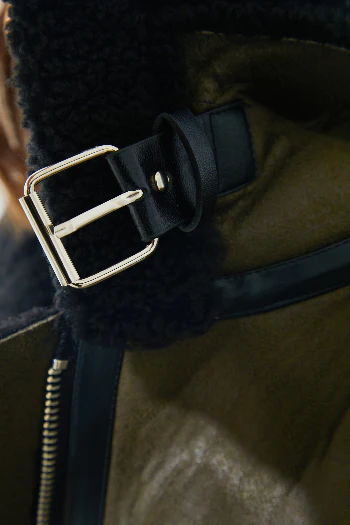 Contrast Borg Aviator Jacket - Image 4