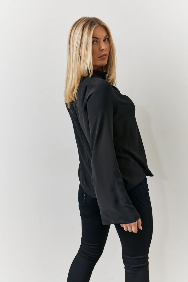 Cowl Neck Draped Blouse - Image 3