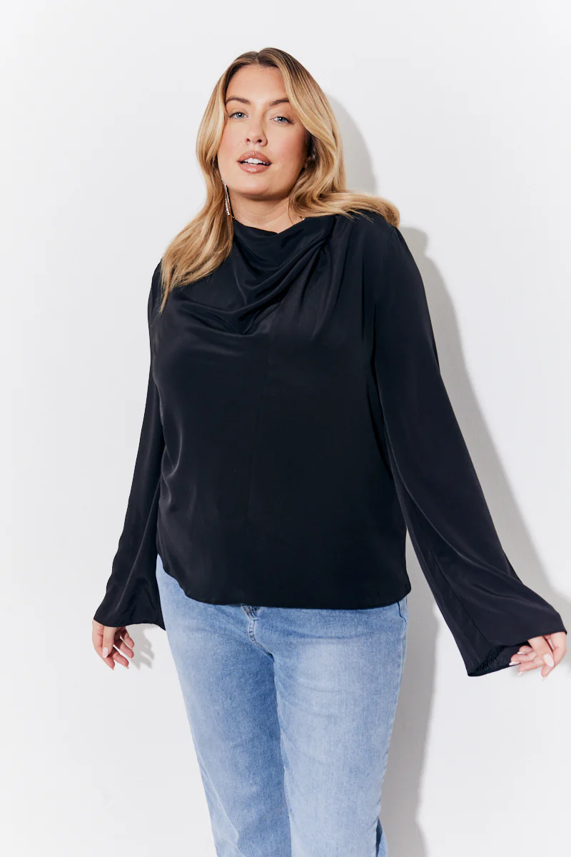Cowl Neck Draped Blouse - Image 5