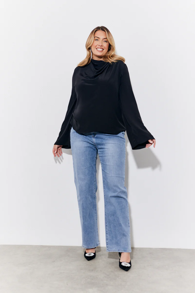 Cowl Neck Draped Blouse - Image 6