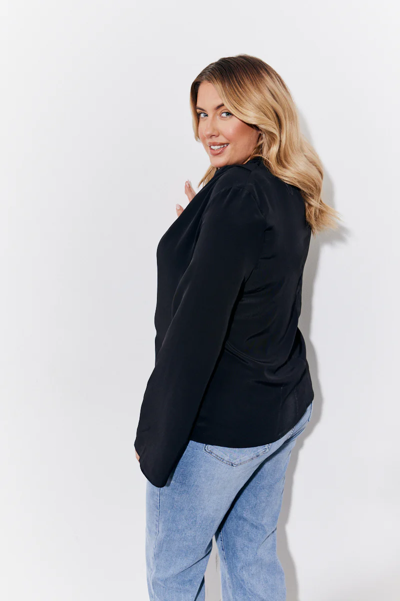 Cowl Neck Draped Blouse - Image 7