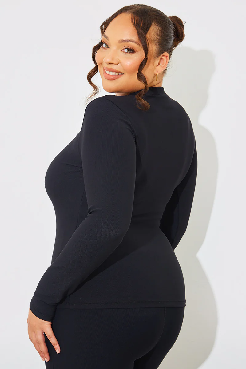 Crew Neck Long Sleeve Rib Top - Image 20