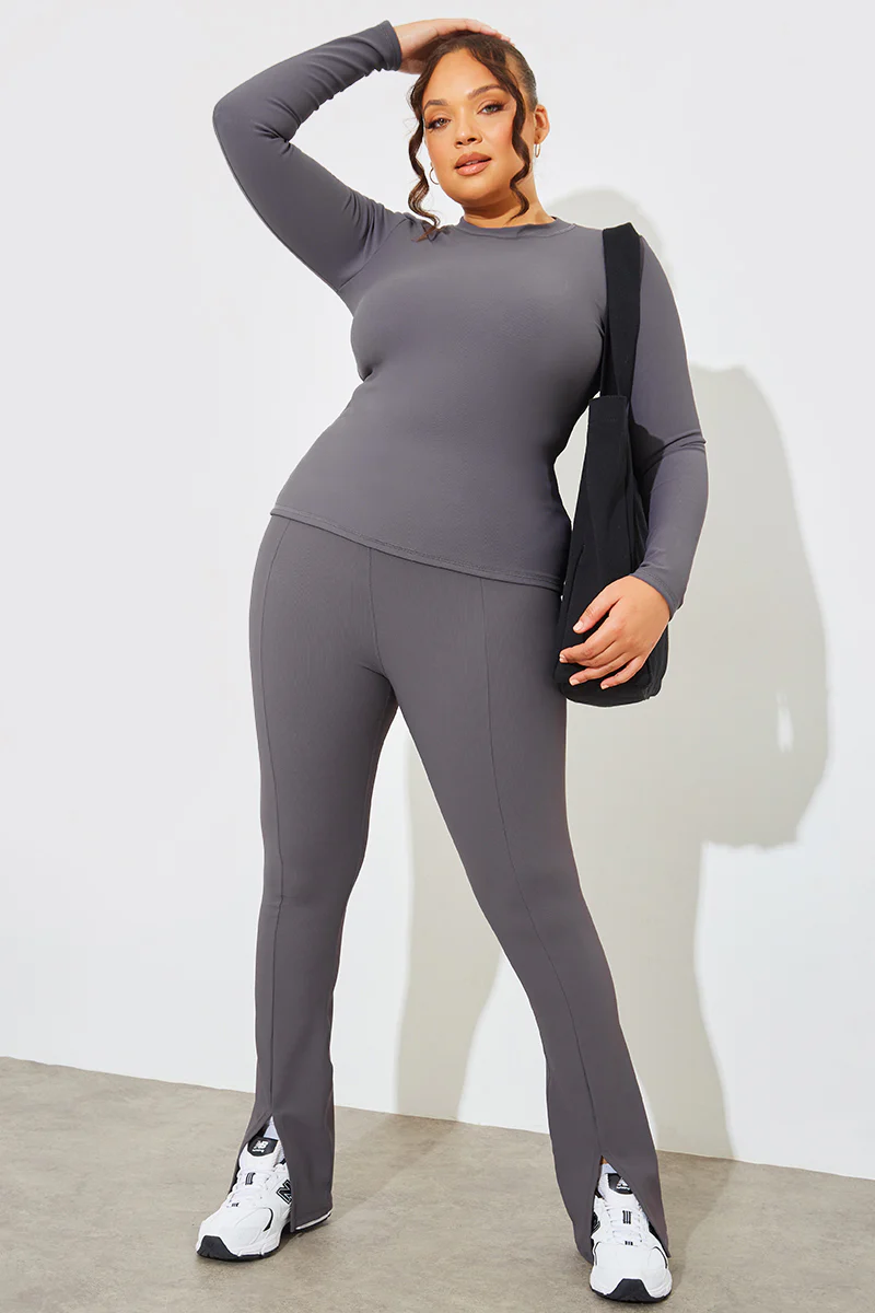 Crew Neck Long Sleeve Rib Top - Image 8