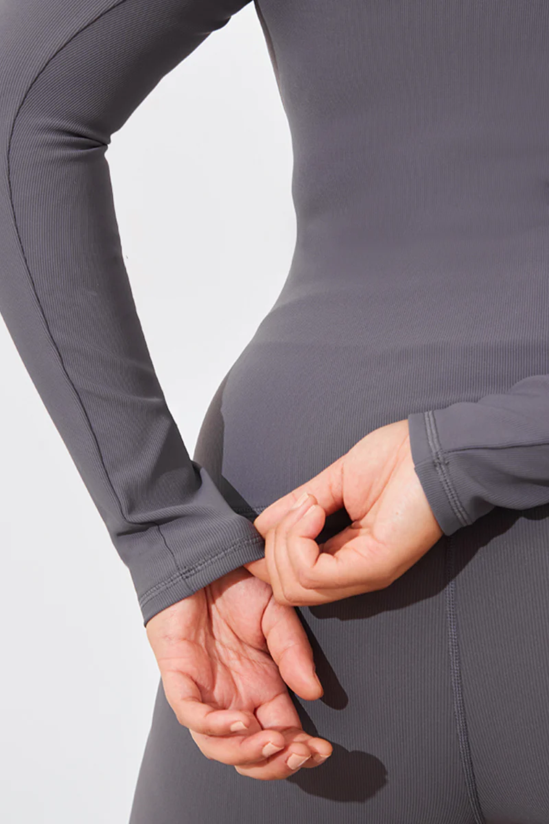 Crew Neck Long Sleeve Rib Top - Image 9
