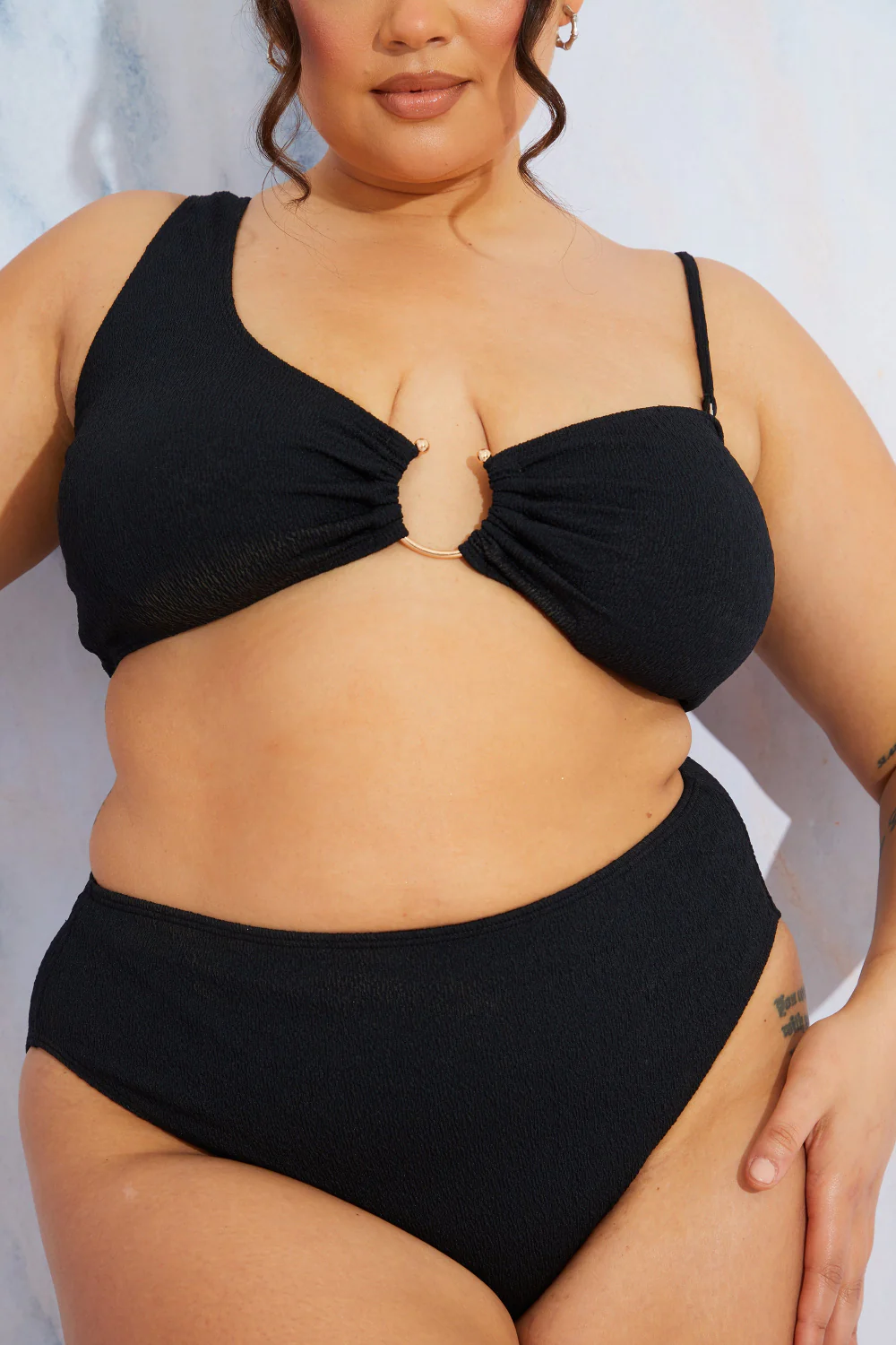 Crinkle High Leg Bikini Bottoms - Image 7
