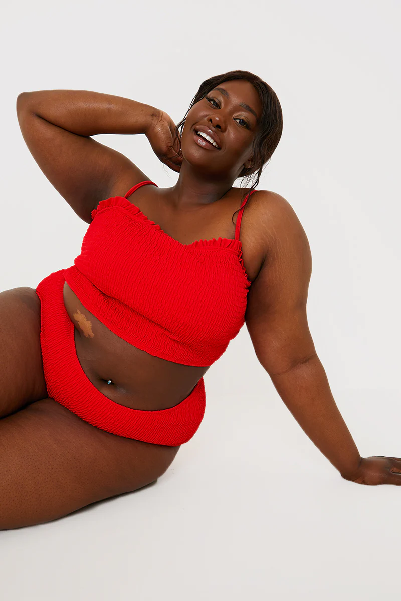 Crinkle High Waist Bikini Bottoms - Image 6