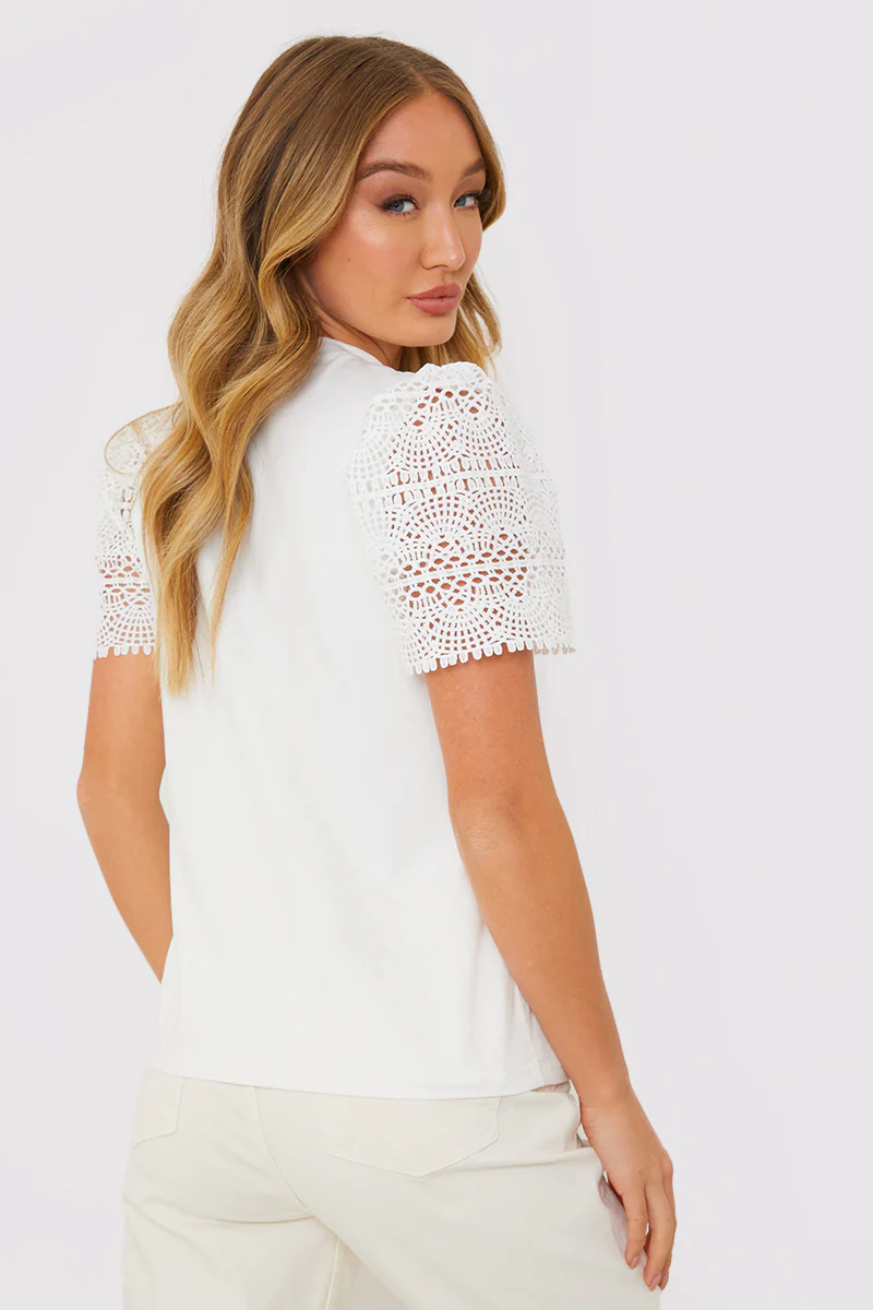 Crochet Sleeve T-Shirt - Image 15