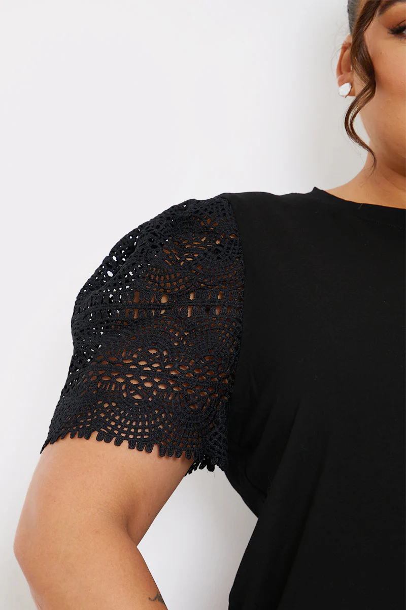 Crochet Sleeve T-Shirt - Image 30