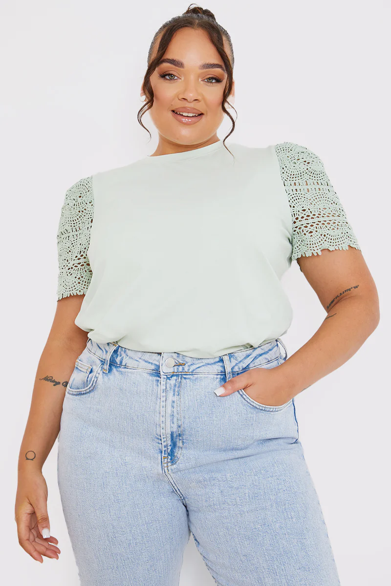 Crochet Sleeve T-Shirt - Image 8