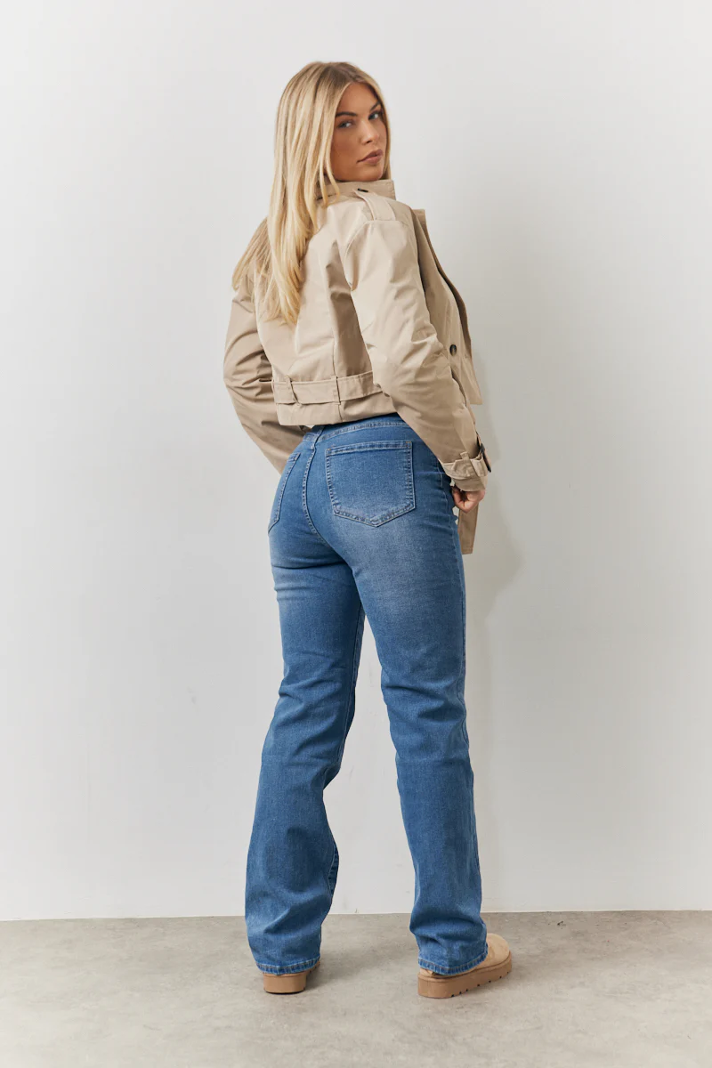 Cropped Belted Trench Coat - Image 4