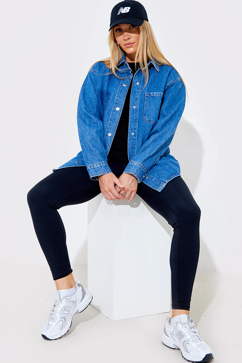 Denim Shirt With Contrast Pocket - Image 2