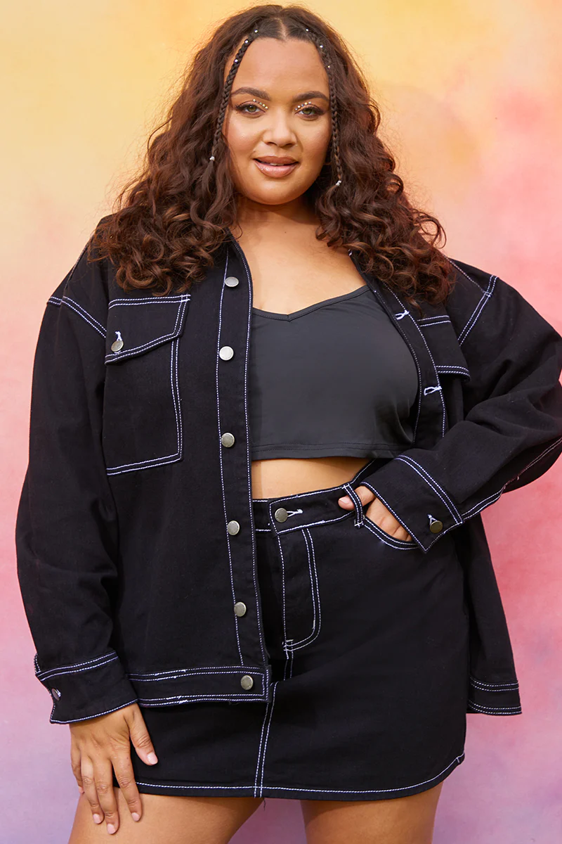 Denim Skirt With Contrast Stitching Co ord - Image 5