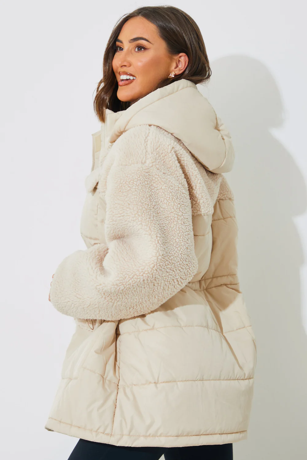 Detachable Hood Borg Puffer Coat - Image 4
