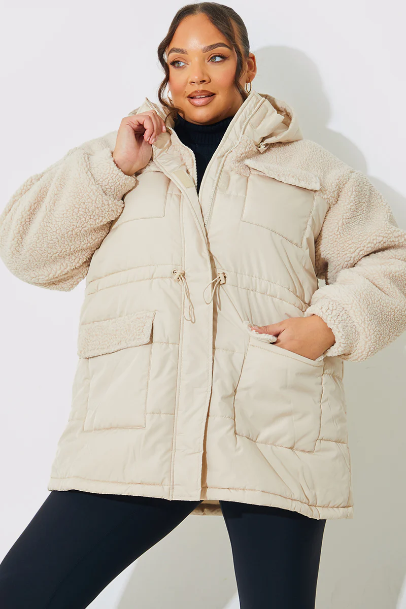 Detachable Hood Borg Puffer Coat - Image 5