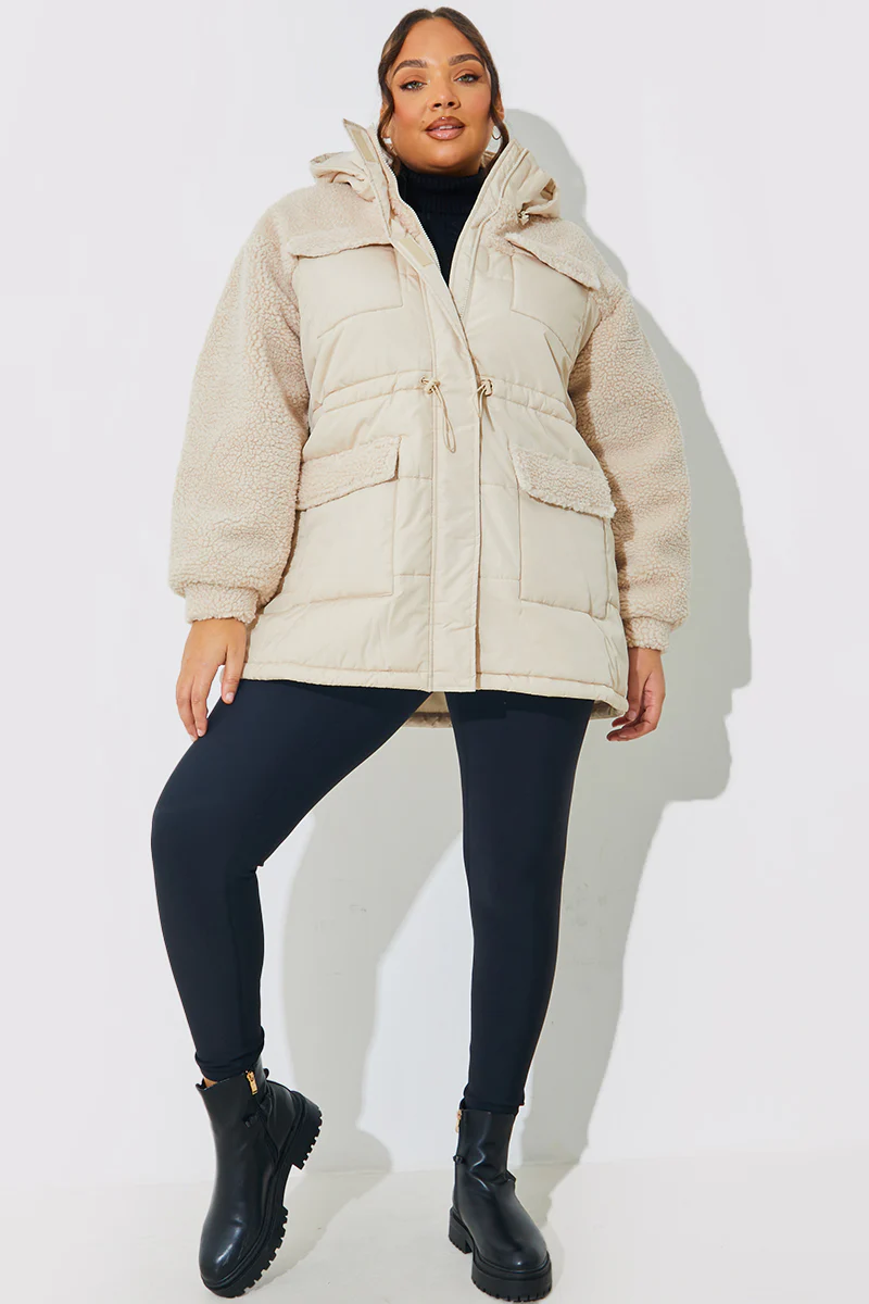 Detachable Hood Borg Puffer Coat - Image 6