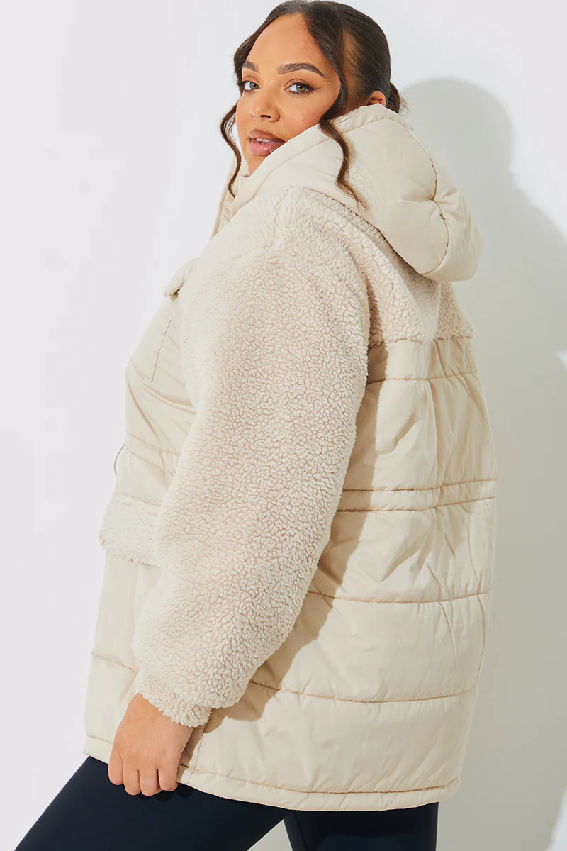 Detachable Hood Borg Puffer Coat - Image 7