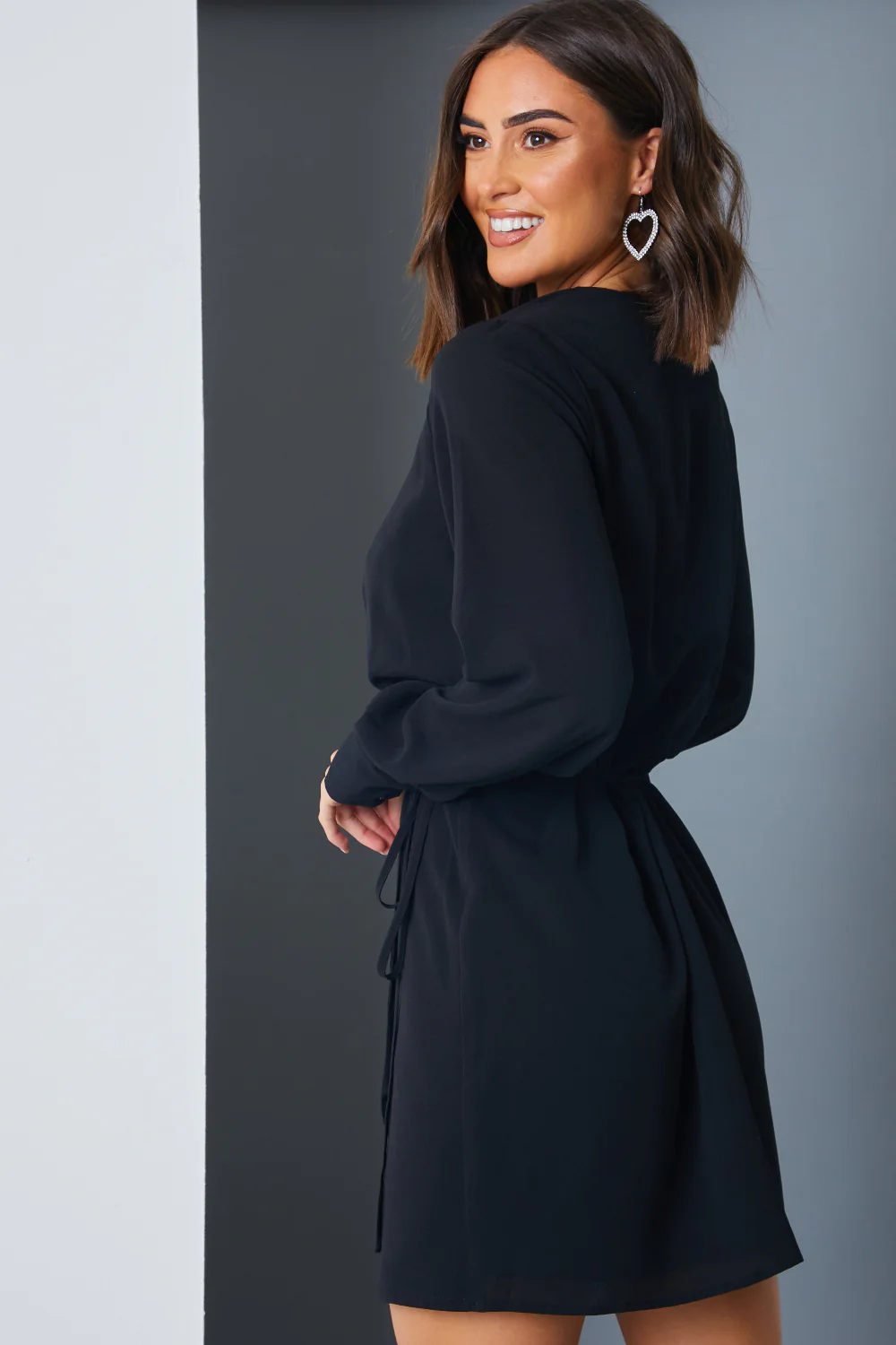 Draped Wrap Mini Dress - Image 4