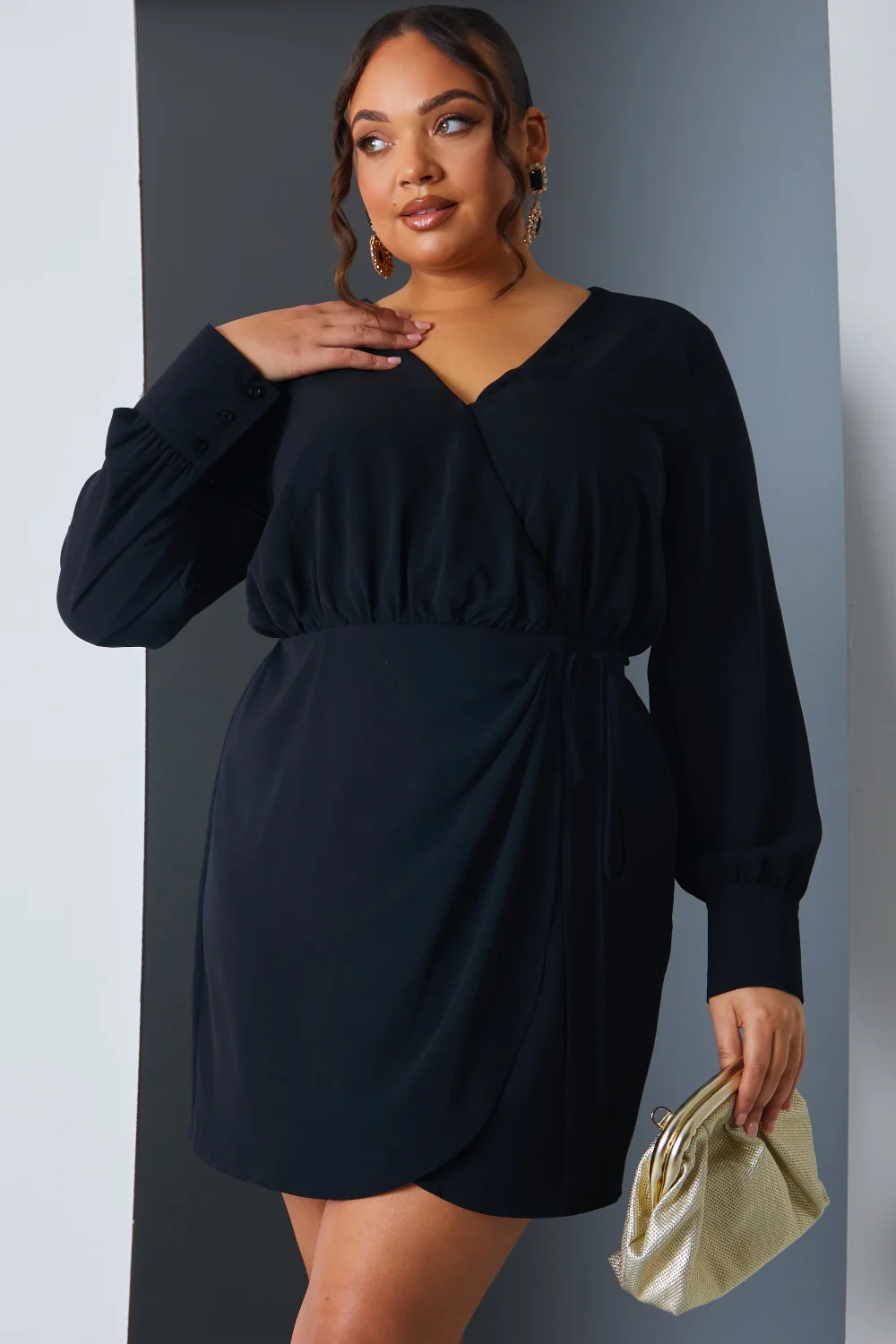 Draped Wrap Mini Dress - Image 6