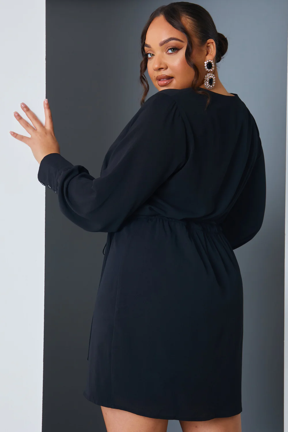 Draped Wrap Mini Dress - Image 7