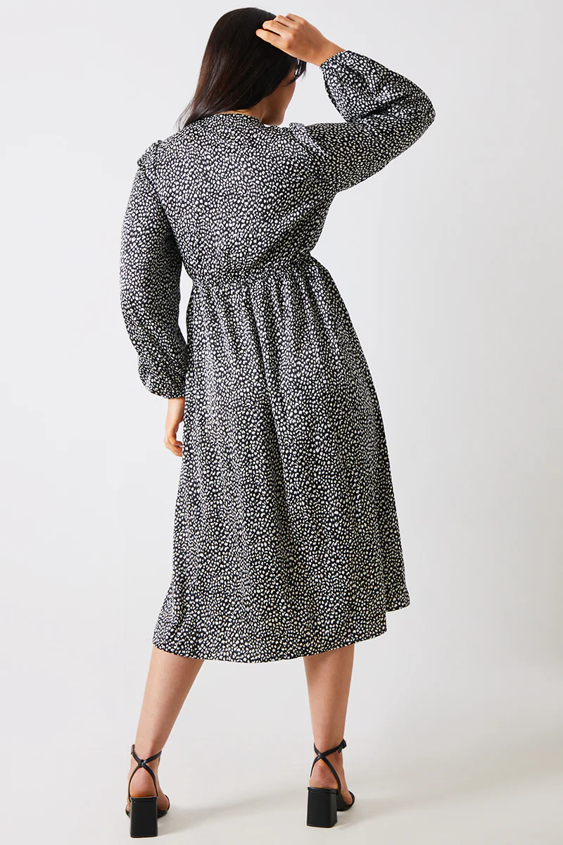 Animal Print Smock Midi Dress - Image 3