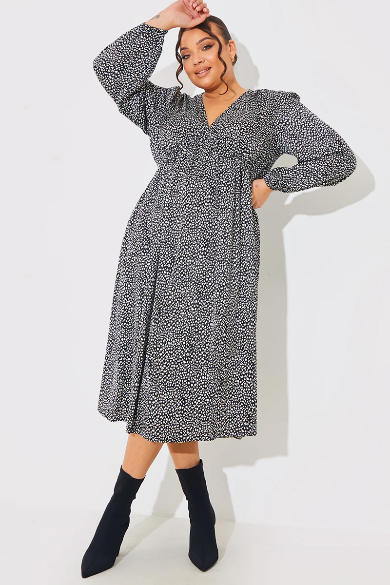 Animal Print Smock Midi Dress - Image 9