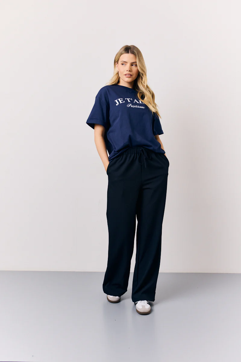 Navy Graphic Slogan T-Shirt - Image 2
