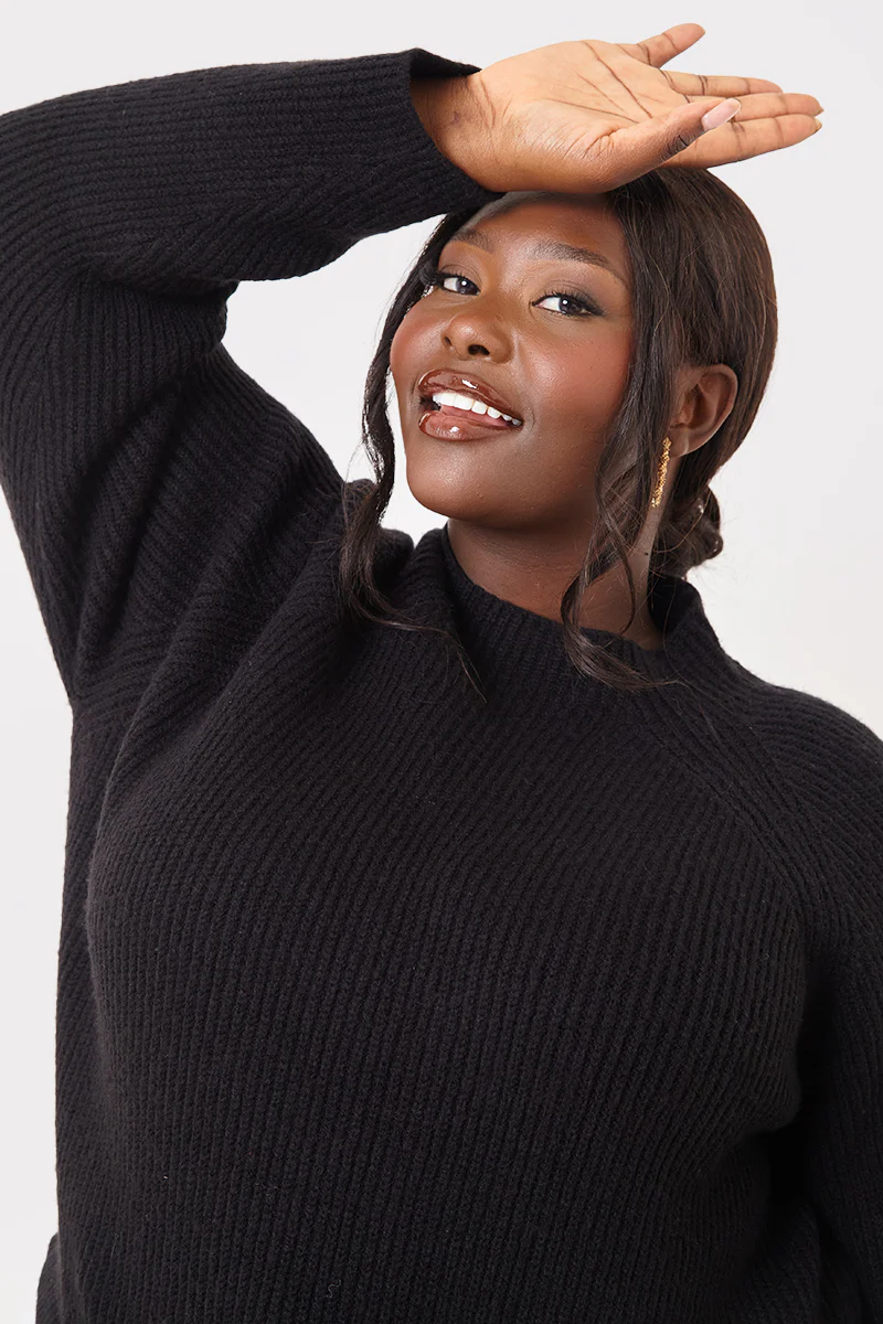 High Neck Shirt Contrast Jumper - Image 10
