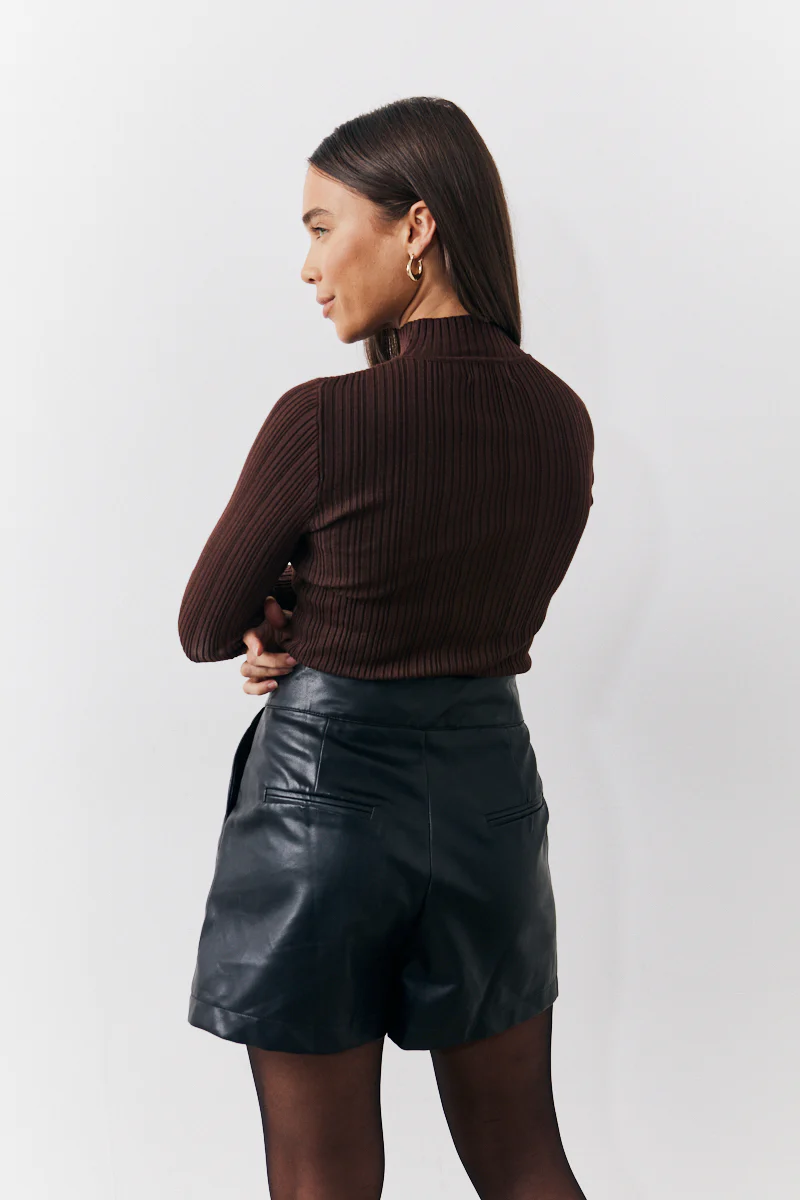 High Neck Variegated Rib Knit Top - Image 3