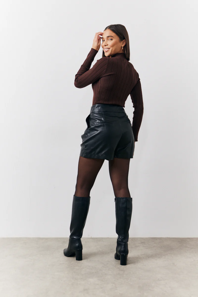 High Neck Variegated Rib Knit Top - Image 4