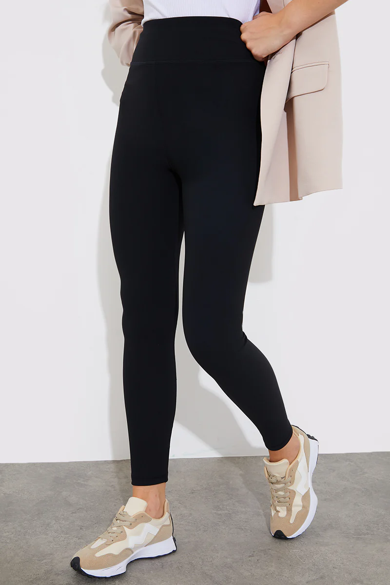 High Waisted Sculpt and Control Ribbed Leggings - Image 2