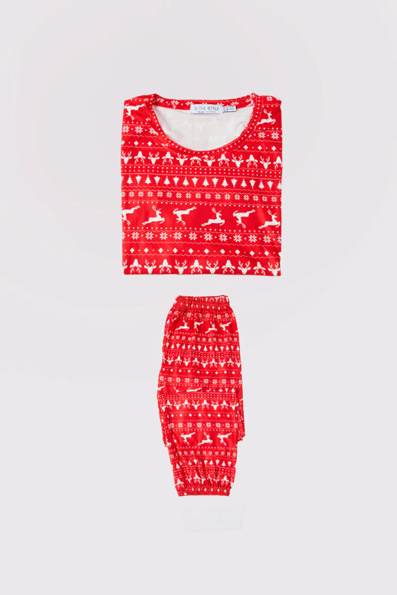Kids Reindeer Fairisle Matching Family PJ Set