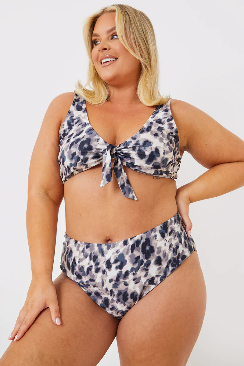 Leopard Print Control High Waisted Bikini Bottoms - Image 11