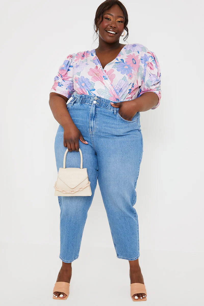 Lightwash Denim Paperbag Jeans - Image 13